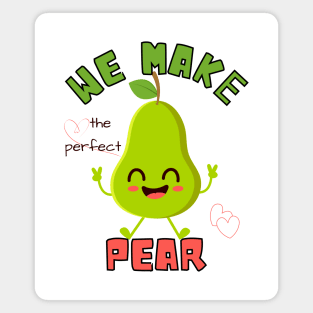 Punny Love: Cartoon Pear Perfection Magnet